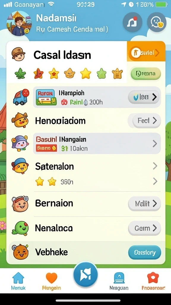 Tampilan awal penuh warna dan menarik perhatian.