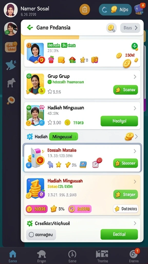 Karakter kustom yang menarik dan unik.