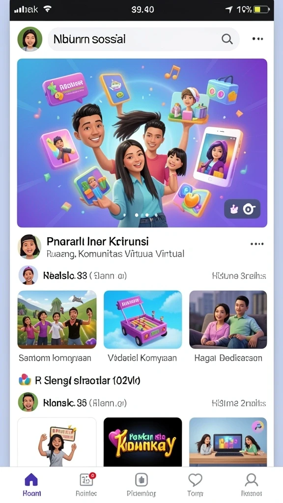 Fitur interaksi sosial yang menghubungkan pemain.