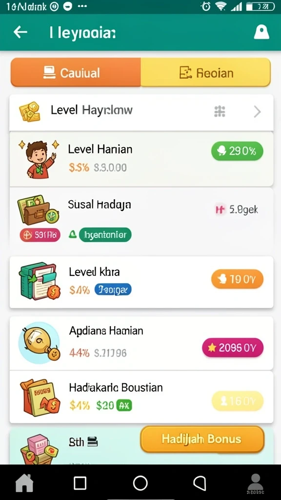 Tampilan awal yang menarik dengan menu navigasi sederhana.