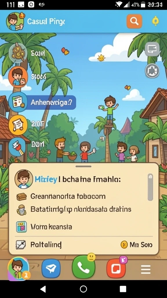Tampilan grafis yang menarik dan cerah.