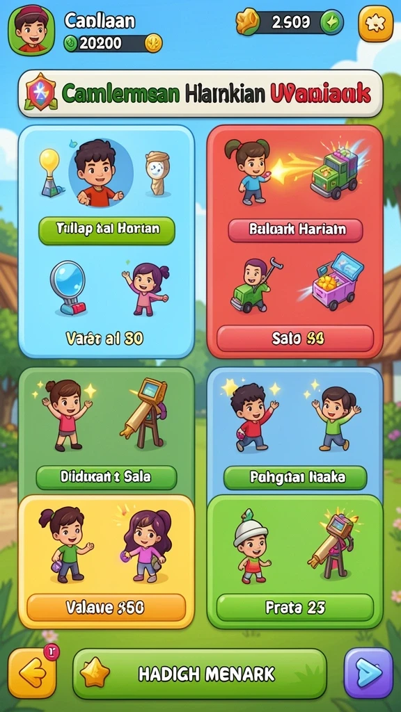 Tampilan antarmuka awal yang menarik dan user-friendly.
